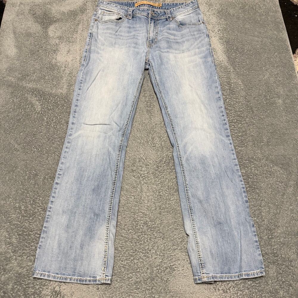 Rock & Roll Jeans Mens 36 x33 Double Barrel Bootcut Contrast Stitch Blue